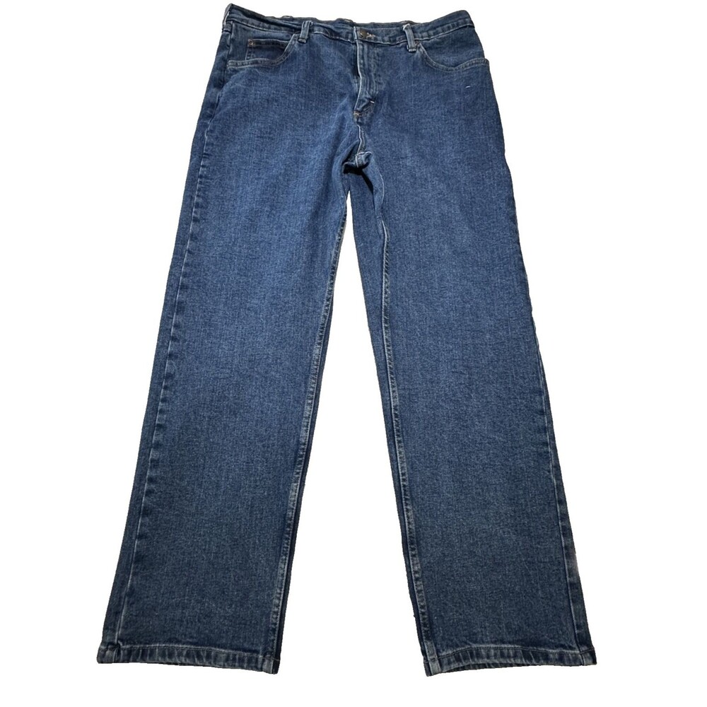 Wrangler Jeans Mens 36x30 Five Star Relaxed Fit Flex Stretch Blue Denim 1097FXVM